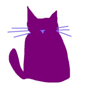 My Lovely Cat Purple Digital Drawing Artwork