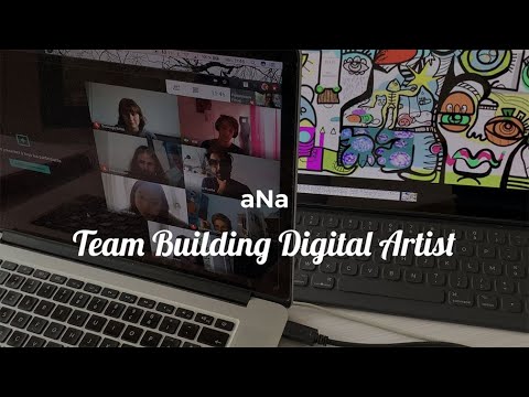 Digital Team Building Activity - Must-Have Virtual Tool - How to Brainstorm Remotely and Create an Artwork Together with aNa Artist online.